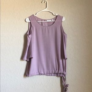 Lavender cold shoulder blouse